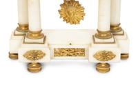 An Empire Style Gilt Bronze Mounted Marble Portico Clock
