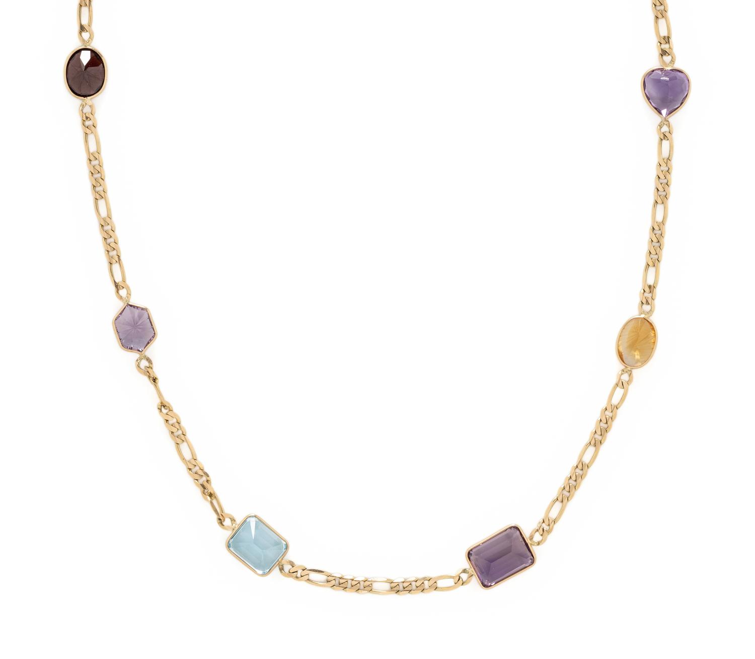 COLLECTION OF YELLOW GOLD AND MULTIGEM JEWELRY