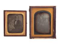 [EARLY PHOTOGRAPHY]. A group of 13 daguerreotypes featuring parents with children, including: