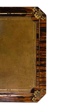 A Regency Brass-Inlaid Calamander and Indian Rosewood Writing Table