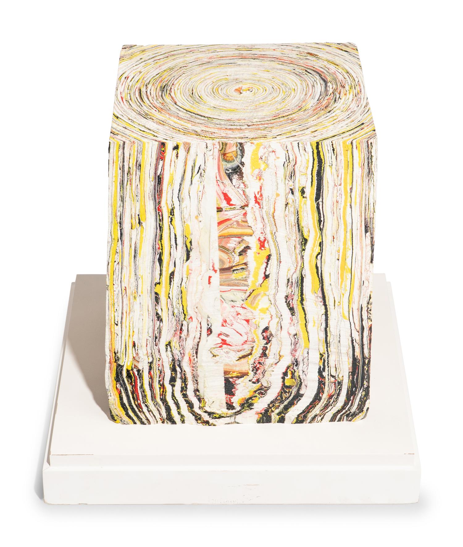 Rough Cut Block with Red, Yellow, Black and White , 2012