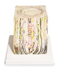 Rough Cut Block with Red, Yellow, Black and White , 2012