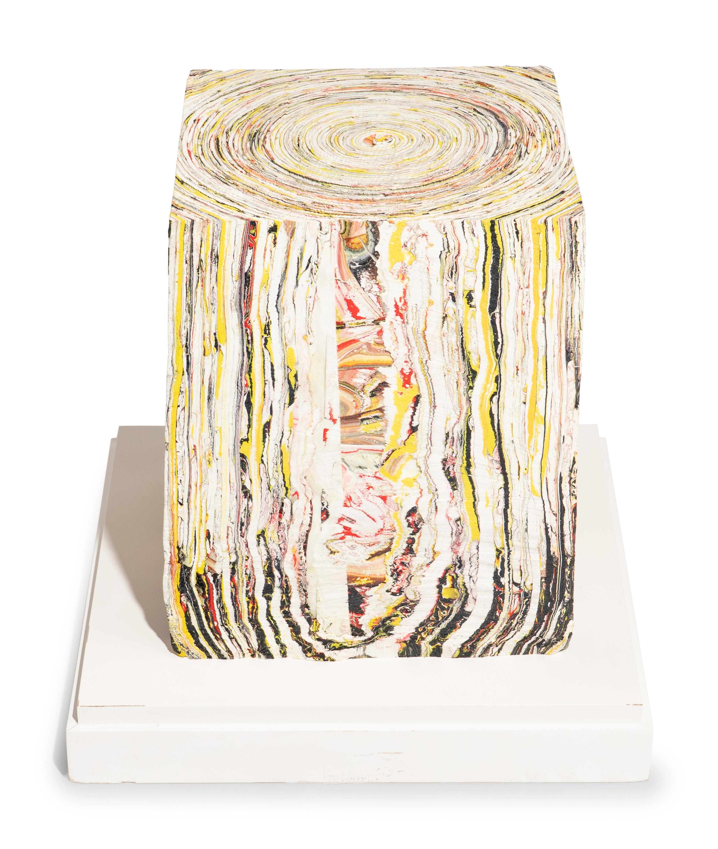 Rough Cut Block with Red, Yellow, Black and White , 2012