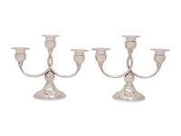 Three Pairs of Silver Candelabra