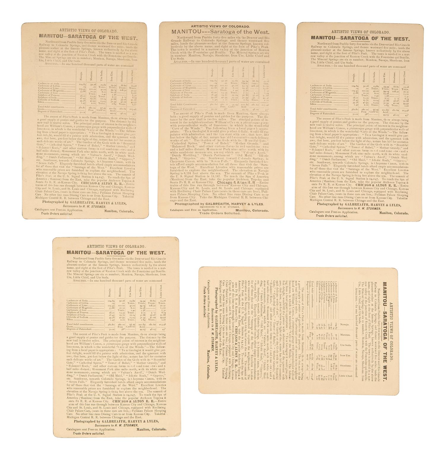 [WESTERN AMERICANA]. 17 photographs of Colorado by STORMER, GALBREAITH, HARVEY, and LYLES.