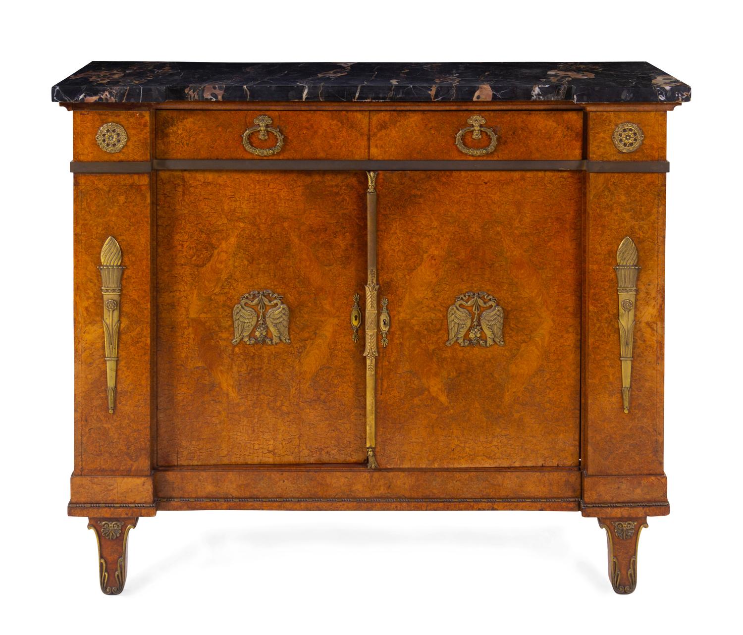 An Empire Style Gilt Bronze Mounted Cabinet