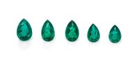 A Collection of Loose Pear Shape Emeralds,