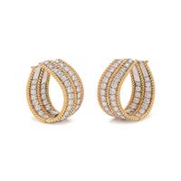 BICOLOR GOLD AND DIAMOND HOOP EARRINGS