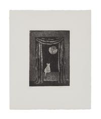 GOREY, Edward (1925-2000). Cat in Window observing Night Moon. [New York: Gotham Book Mart, 1985].