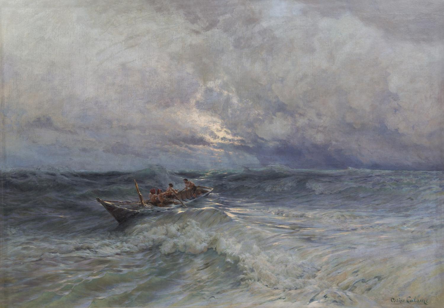 Arthur Calame, (Swiss, 1843-1919), Fleeing from the Storm