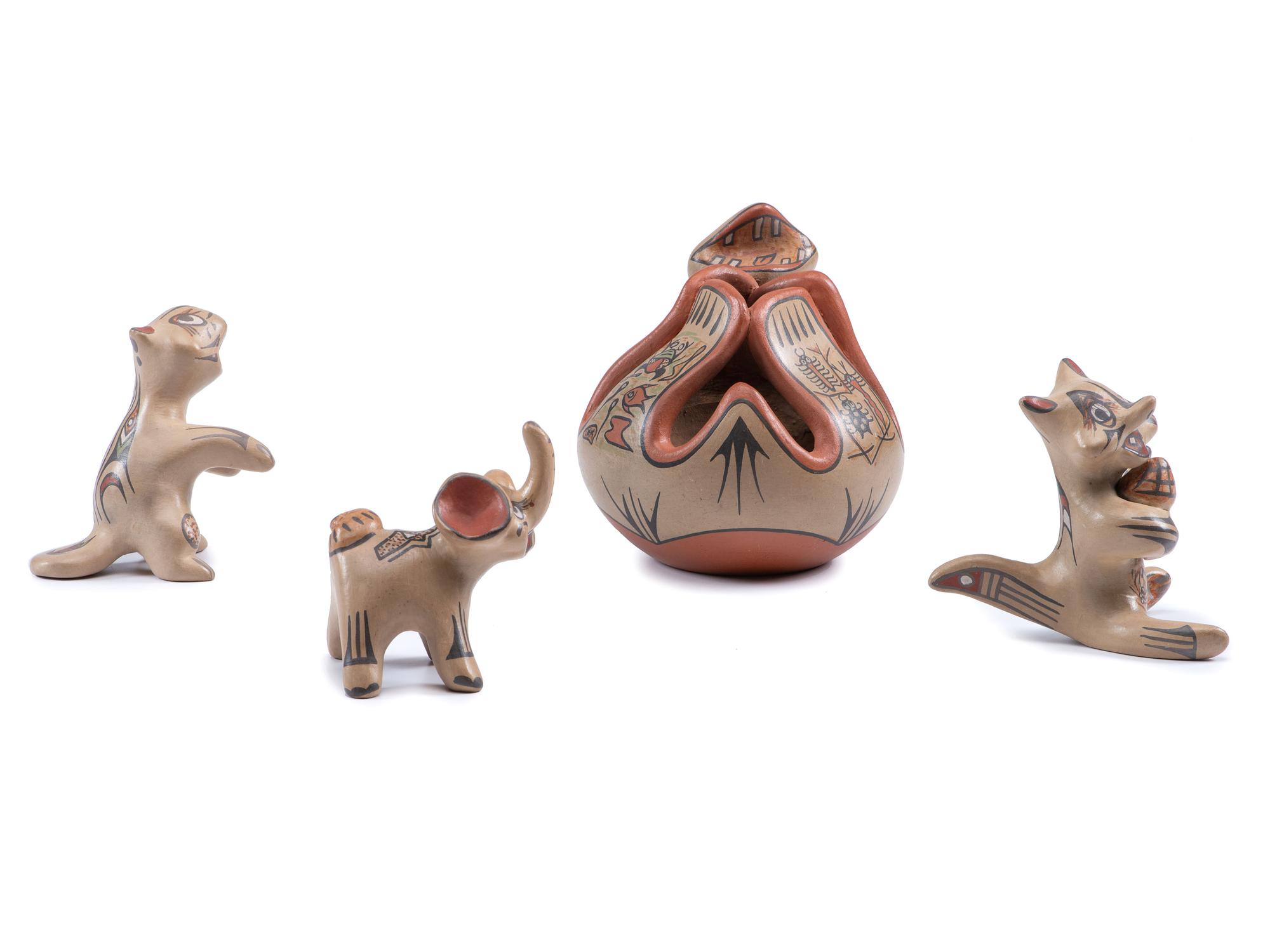 Polychrome Pottery Animals