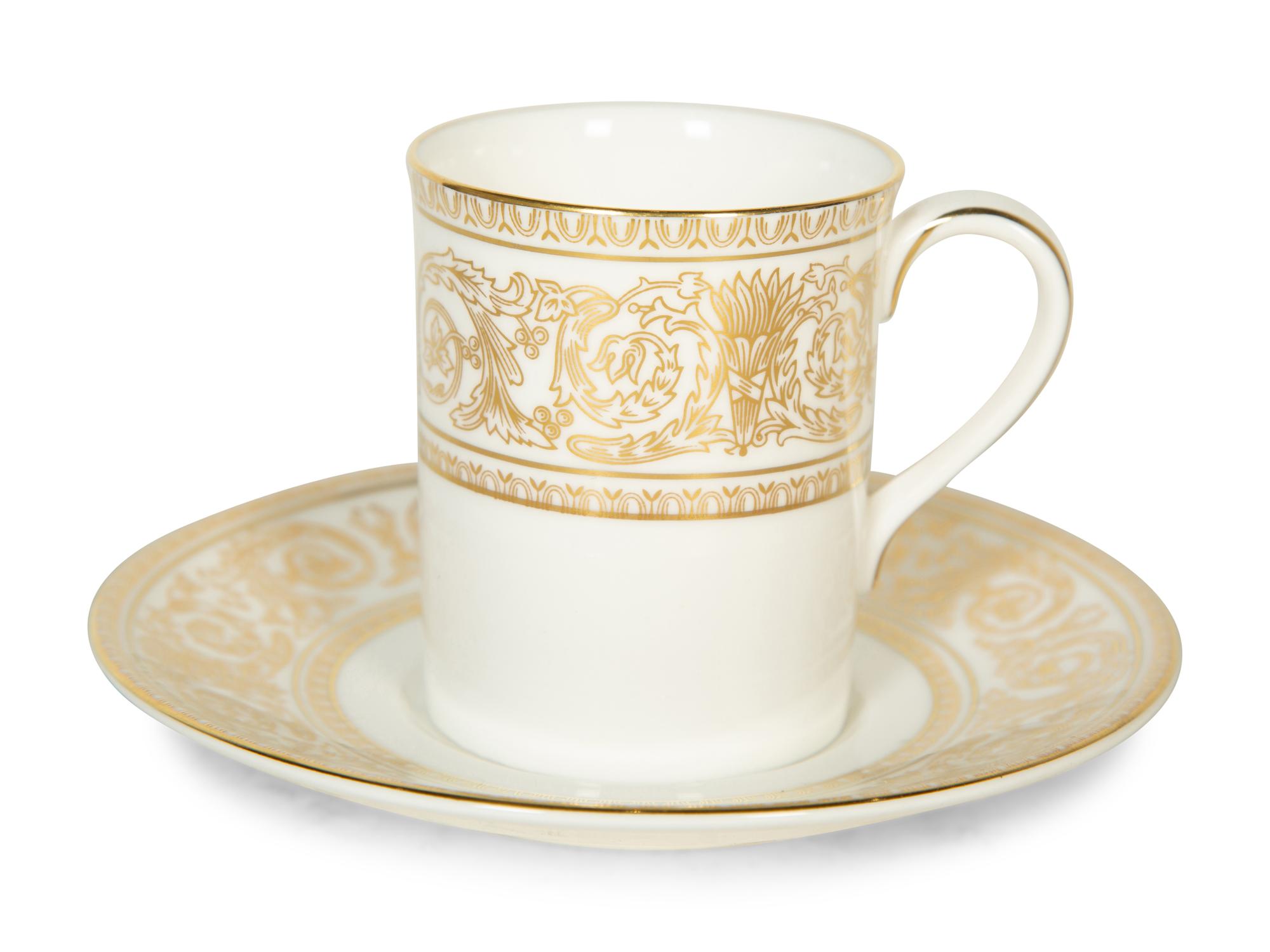A Set of Royal Doulton Coffee Cups and Saucers in the Sovereign Pattern