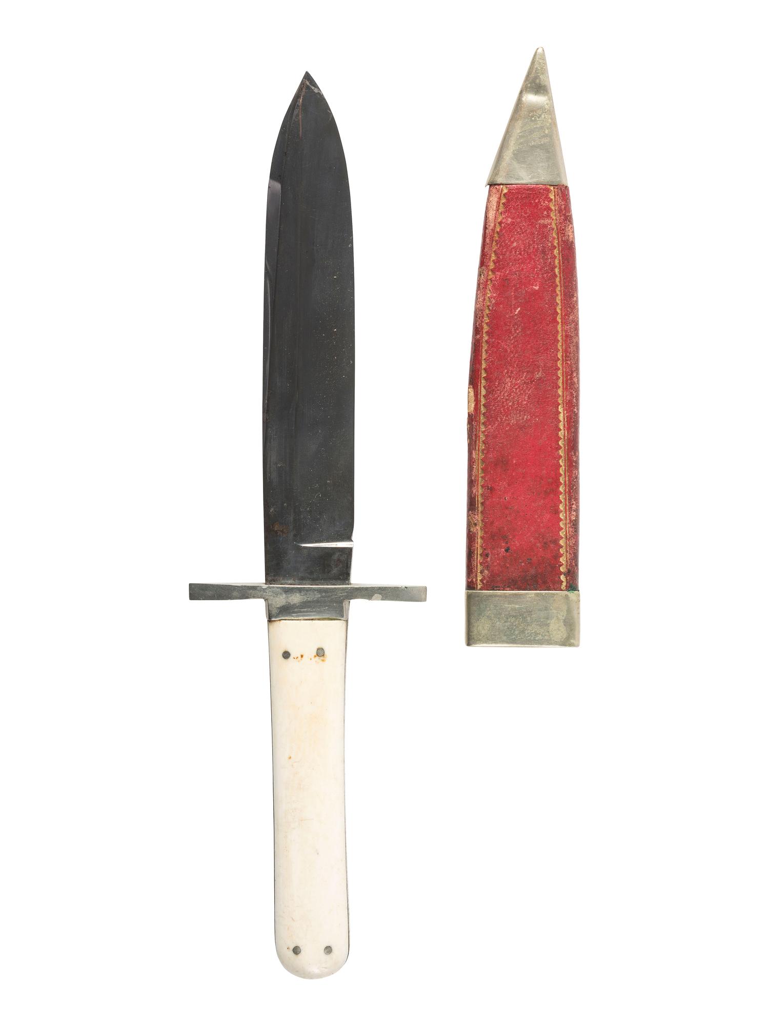 [CIVIL WAR]. Wostenholm & Sons “IXL” Washington Works Bowie knife and sheath.