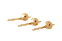 YELLOW GOLD AND RUBY SHIRT STUDS