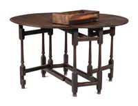 A William and Mary Walnut and Oak Gate-Leg Table