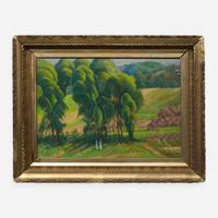 Stanley L. Reckless (American, 1892-1955) Women in a Country Landscape