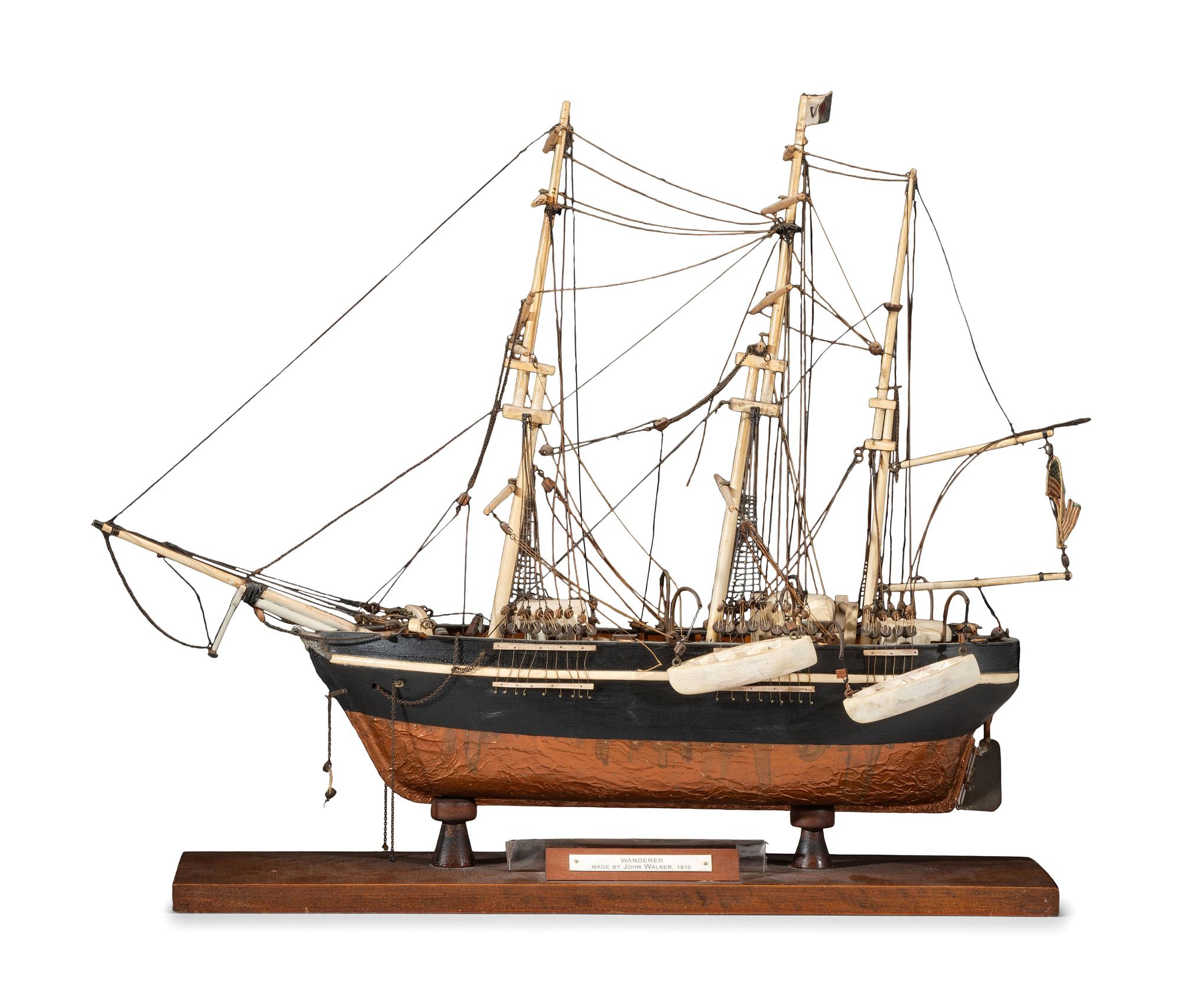 A Carved and Painted Wood Ship Model of the Wanderer