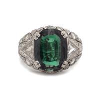 ALEXANDRITE AND DIAMOND RING