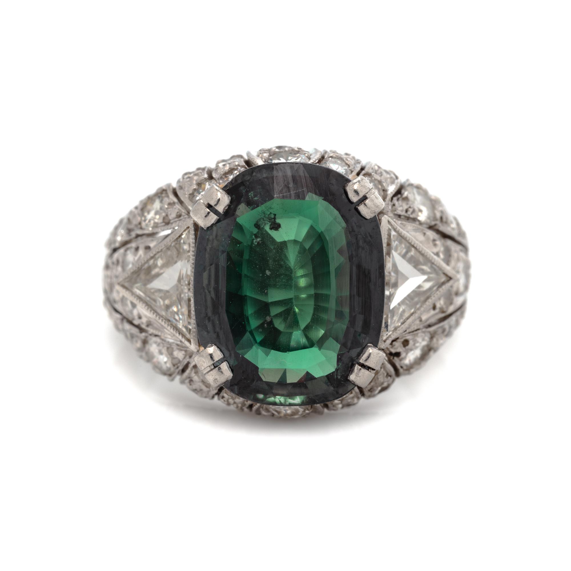 ALEXANDRITE AND DIAMOND RING