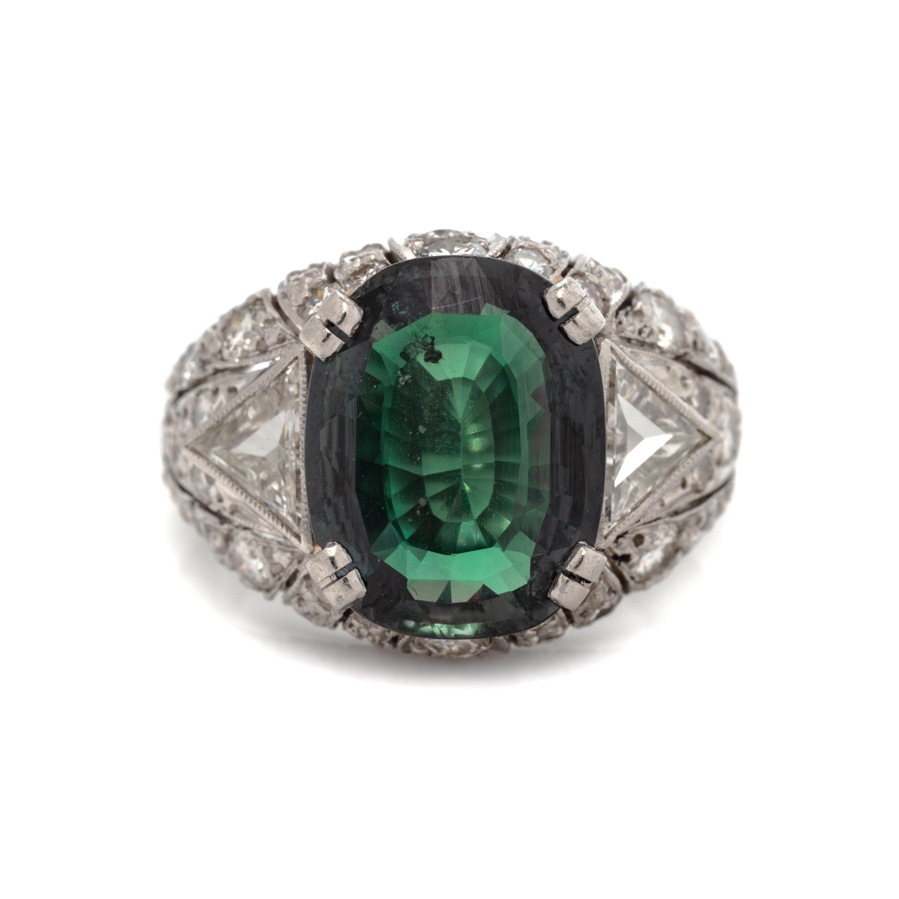 ALEXANDRITE AND DIAMOND RING