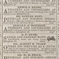 [Lincoln, Abraham] Front-Page Ad for Lincoln & Herndon's Law Practice, July 14, 1858