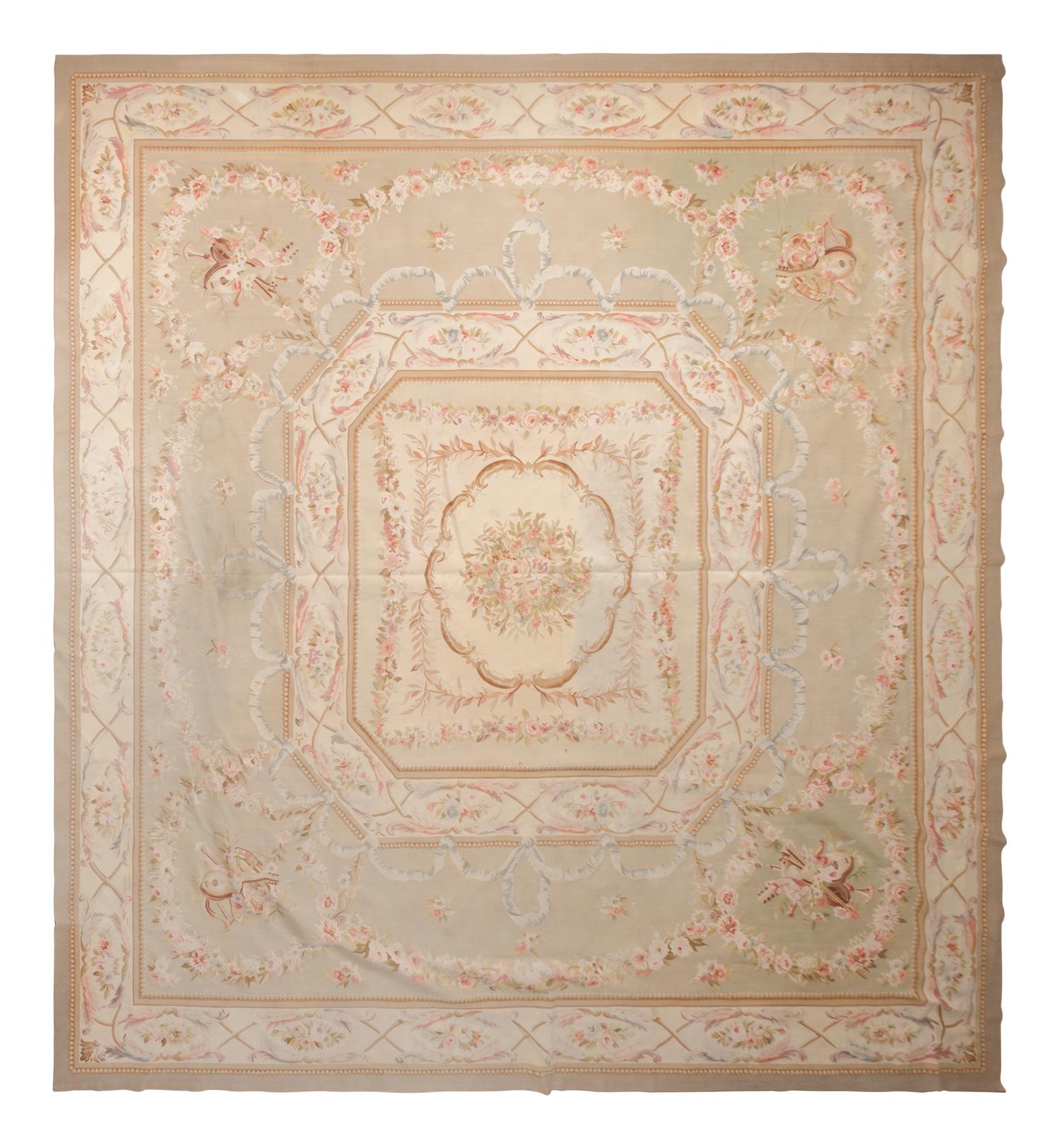 A Large Aubusson Style Wool Carpet