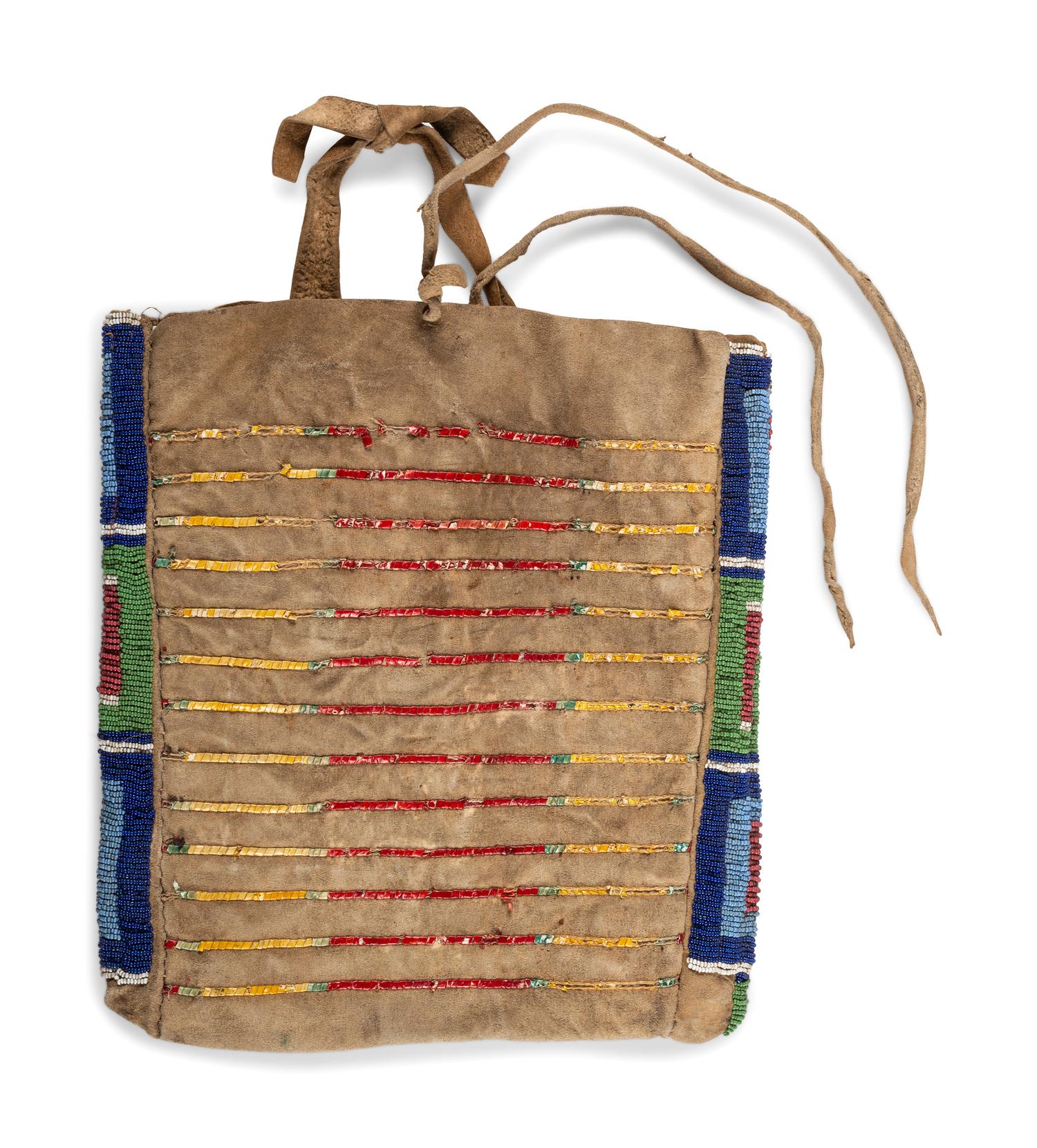Sioux Beaded and Quilled Hide Bag