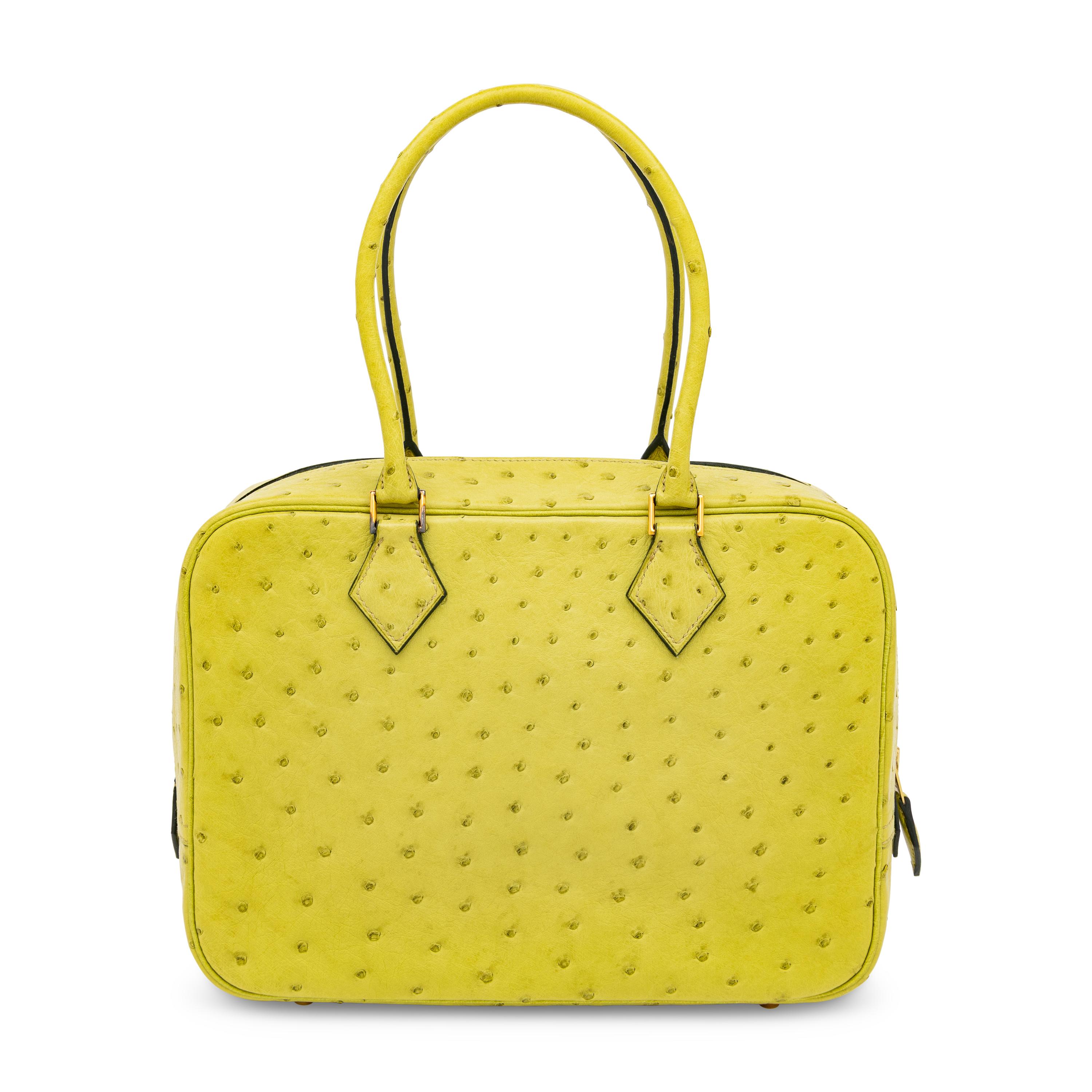 Hermès, Plume 28 in Vert Anis Ostrich