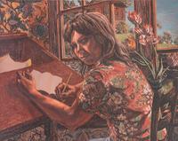 Sondra at Her Desk