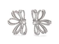 A Platinum and Diamond Double Bow Brooch,