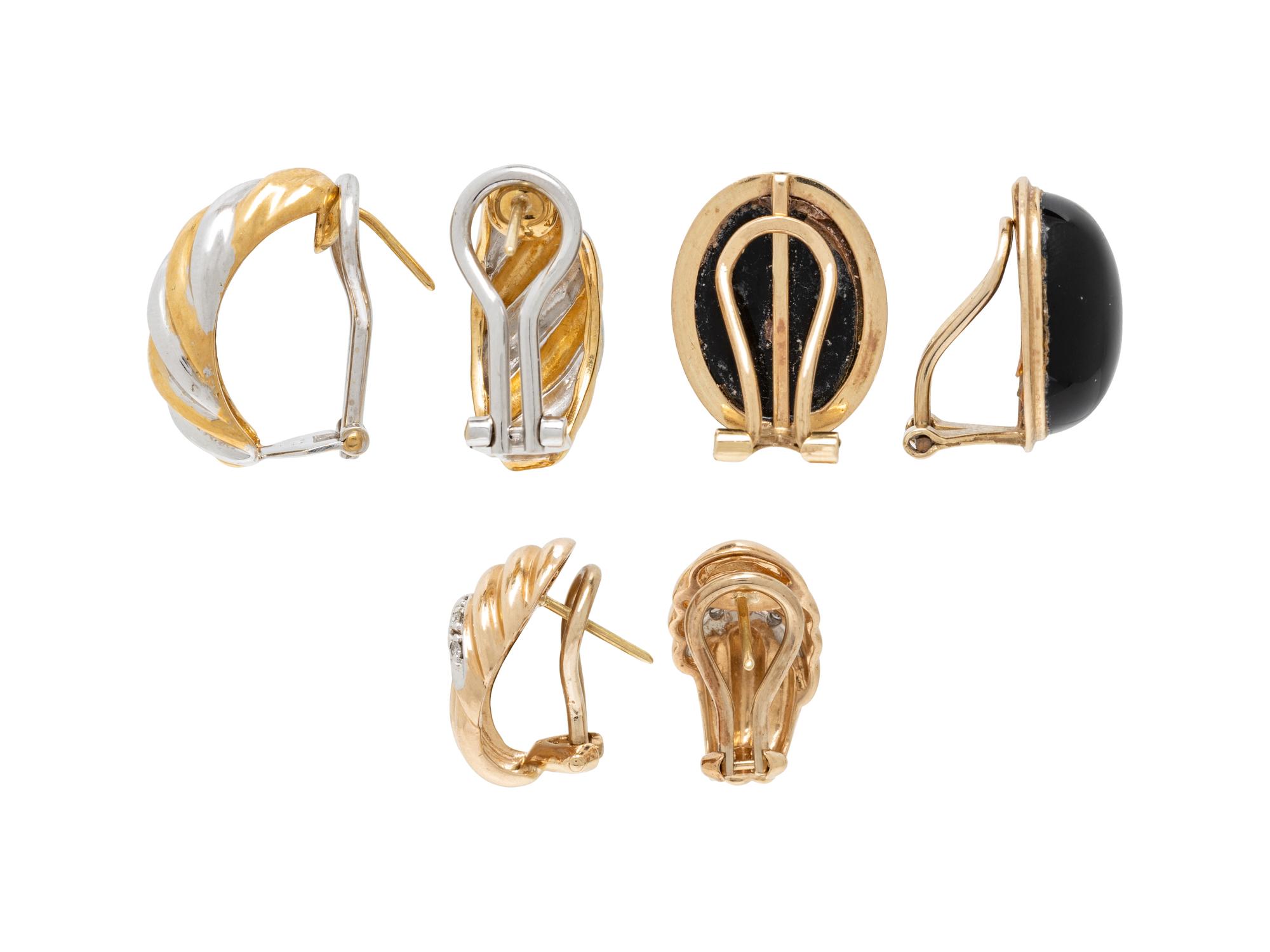 COLLECTION OF GOLD EARRINGS