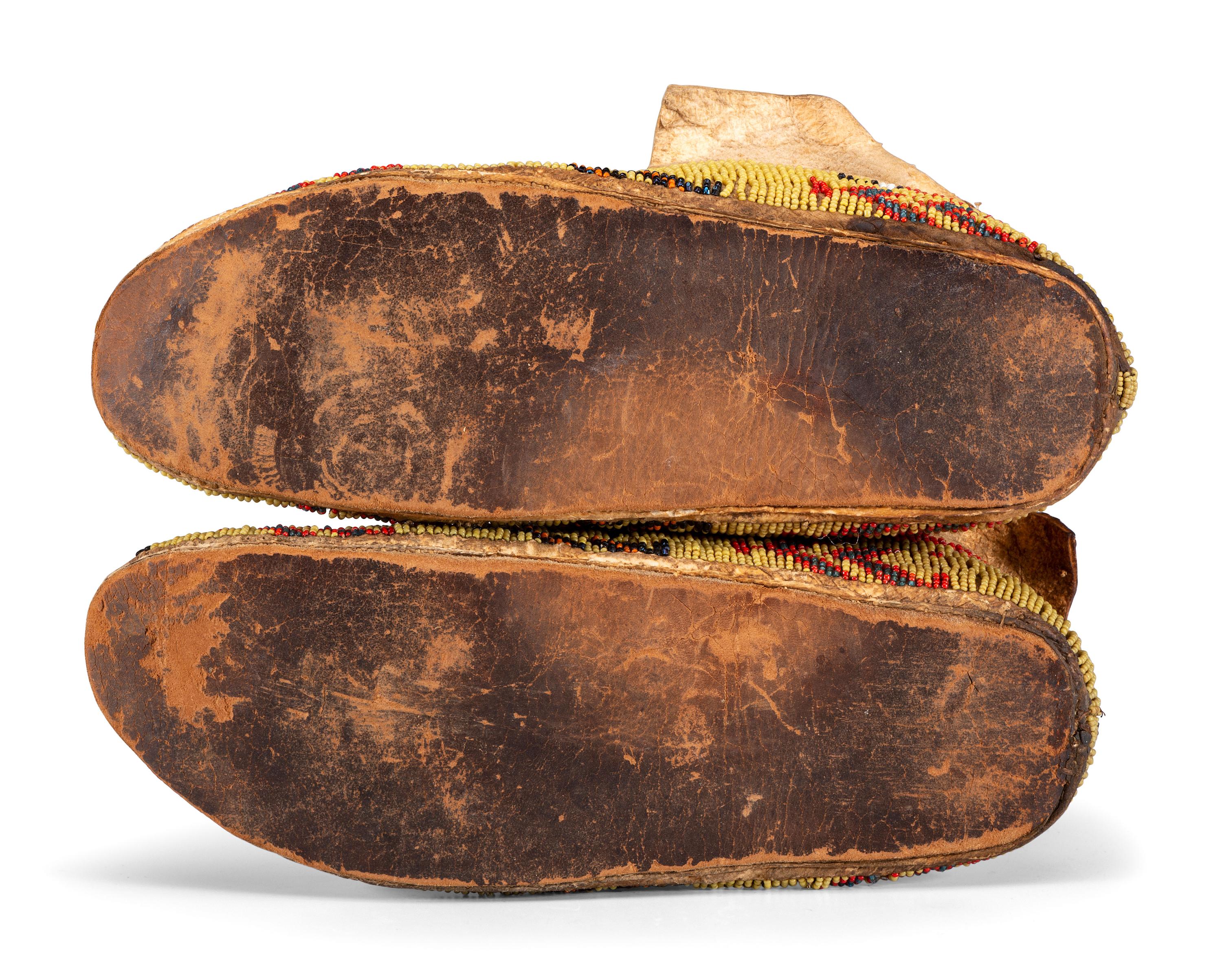 Cheyenne Beaded Hide Moccasins