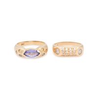 COLLECTION OF YELLOW GOLD AND DIAMOND RINGS