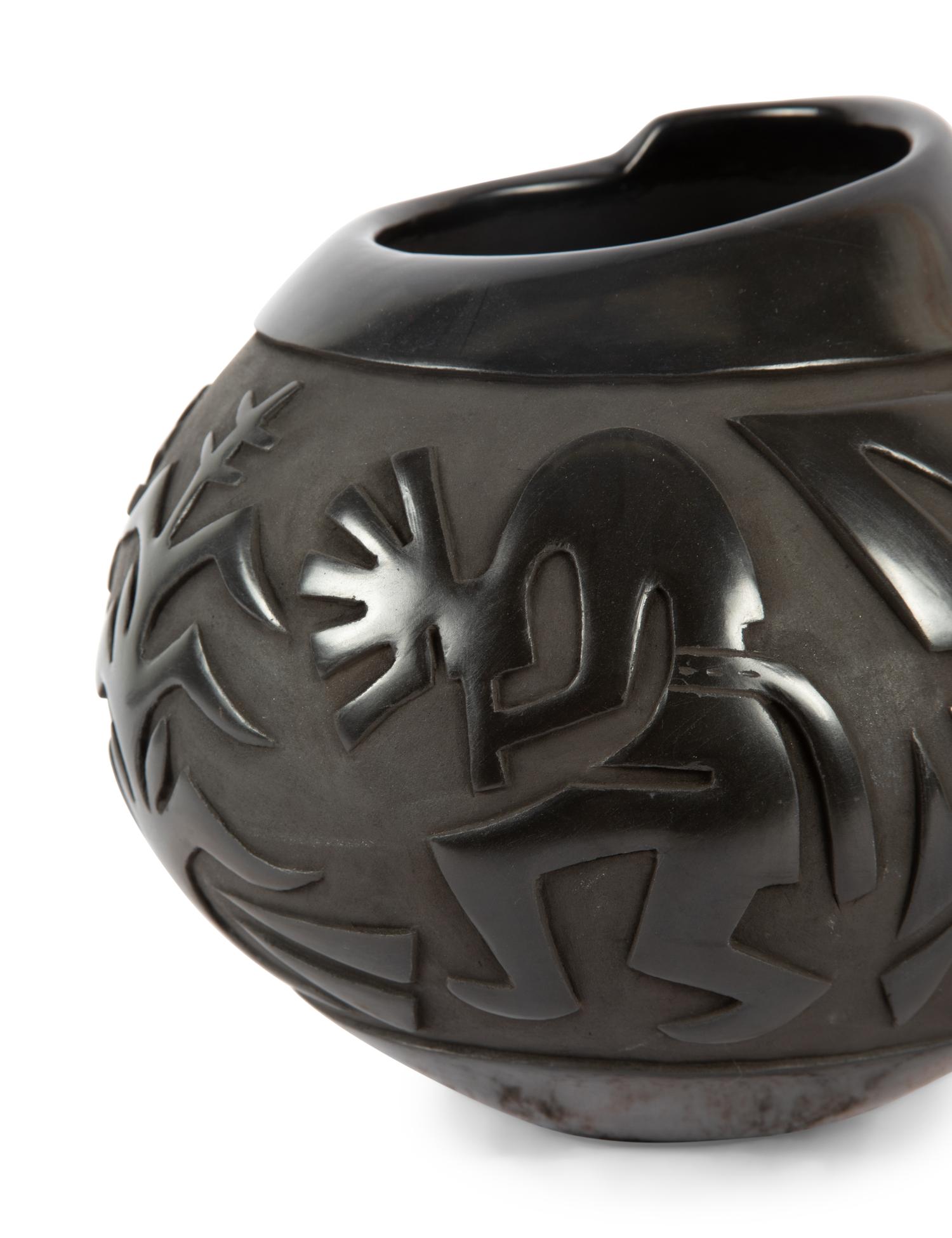 Carved Blackware Jar