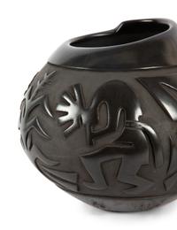 Carved Blackware Jar