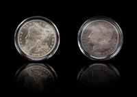 Two United States Morgan Silver Dollar Coins