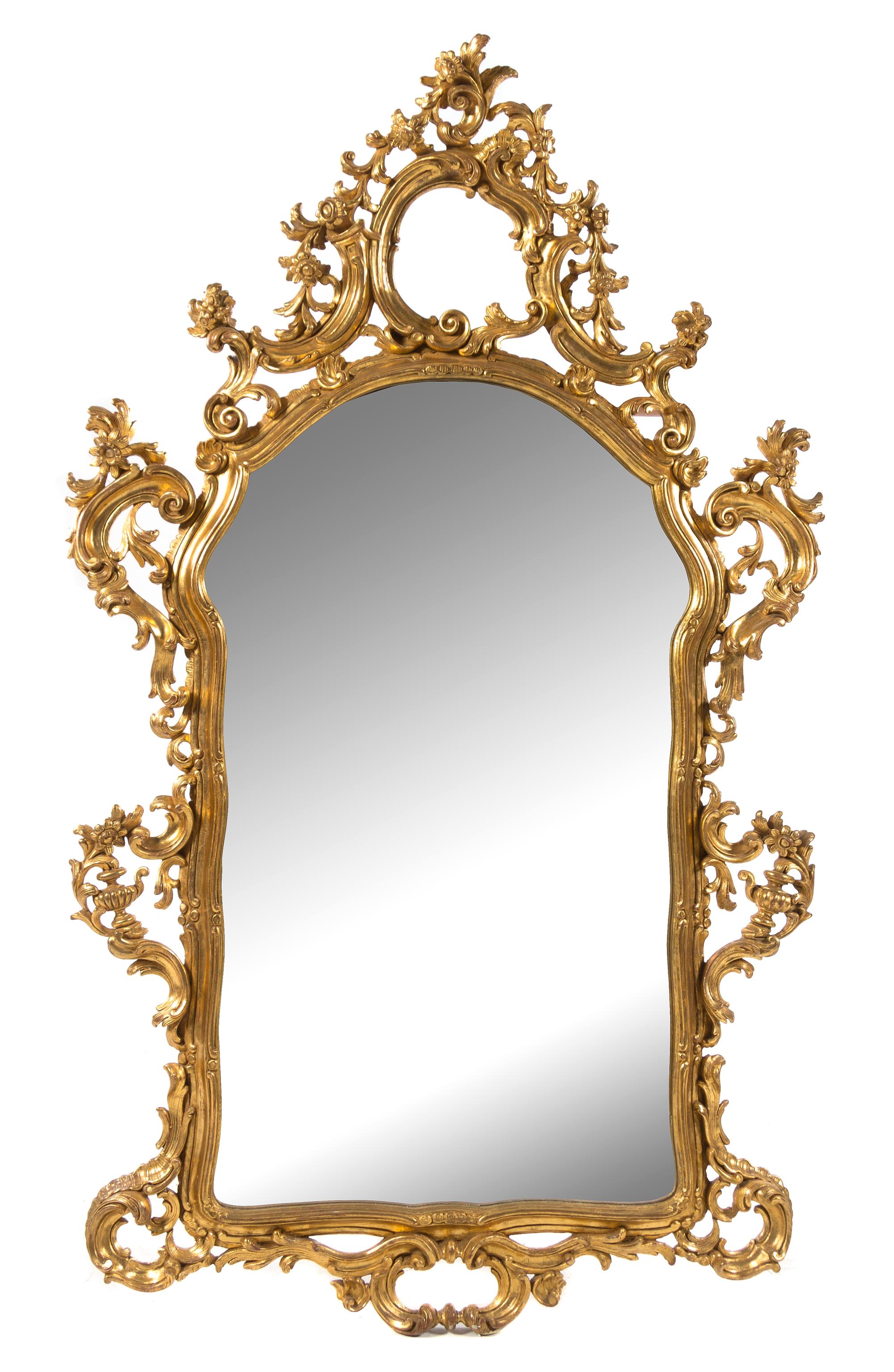 An Italian Baroque Style Giltwood Mirror — 20TH CENTURY