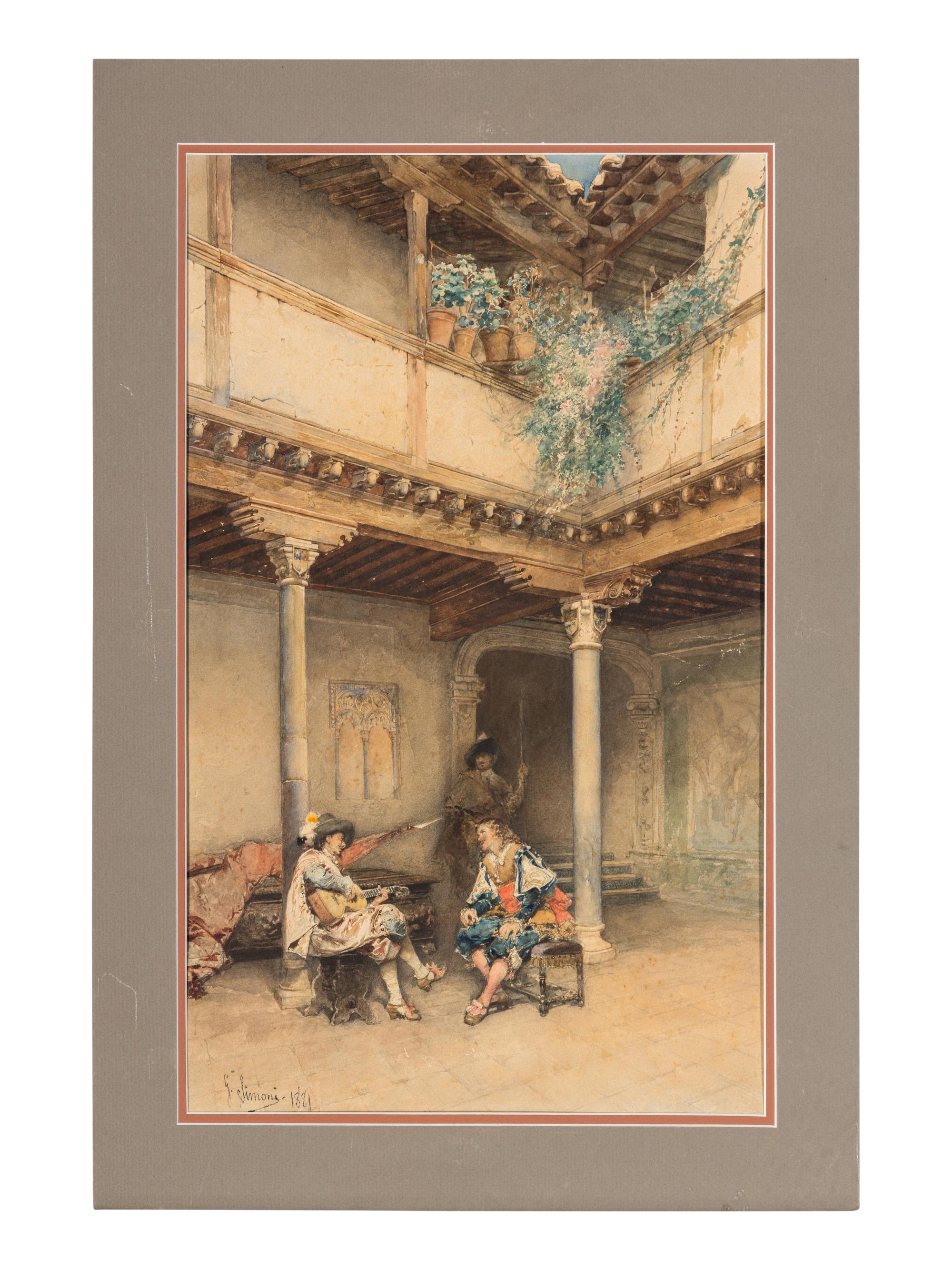 Musicians in Courtyard, 1881