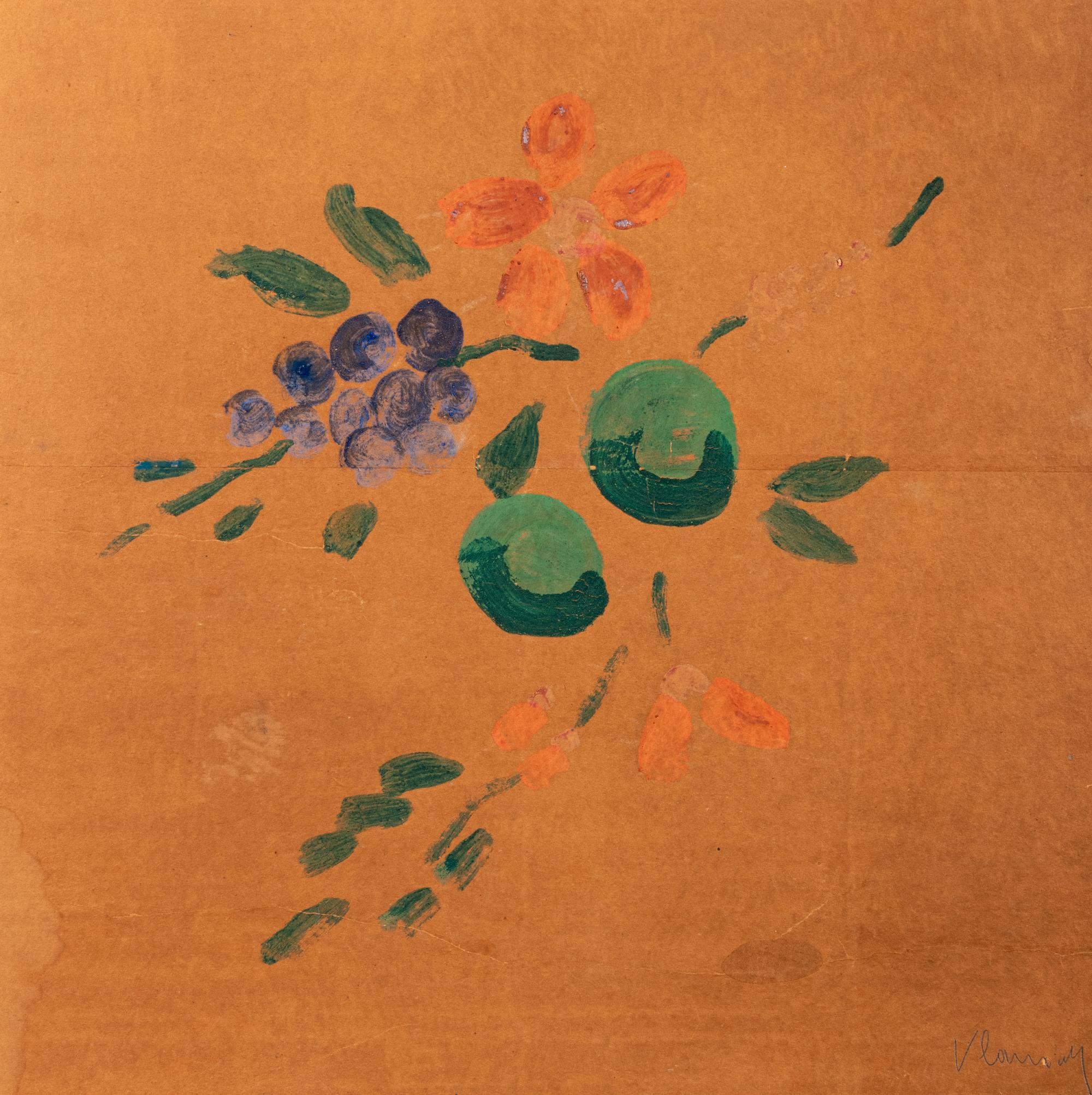 Nature morte avec fleur et fruit