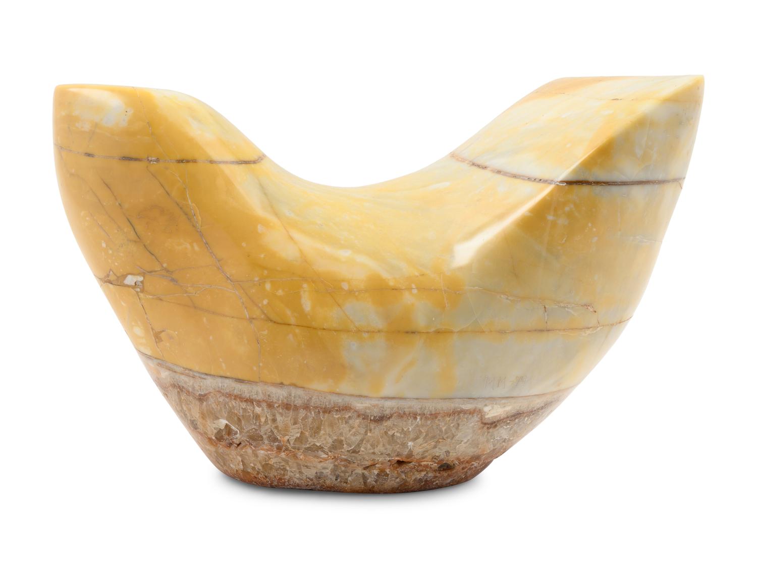 A Carved Marble Bird-Form Ornament