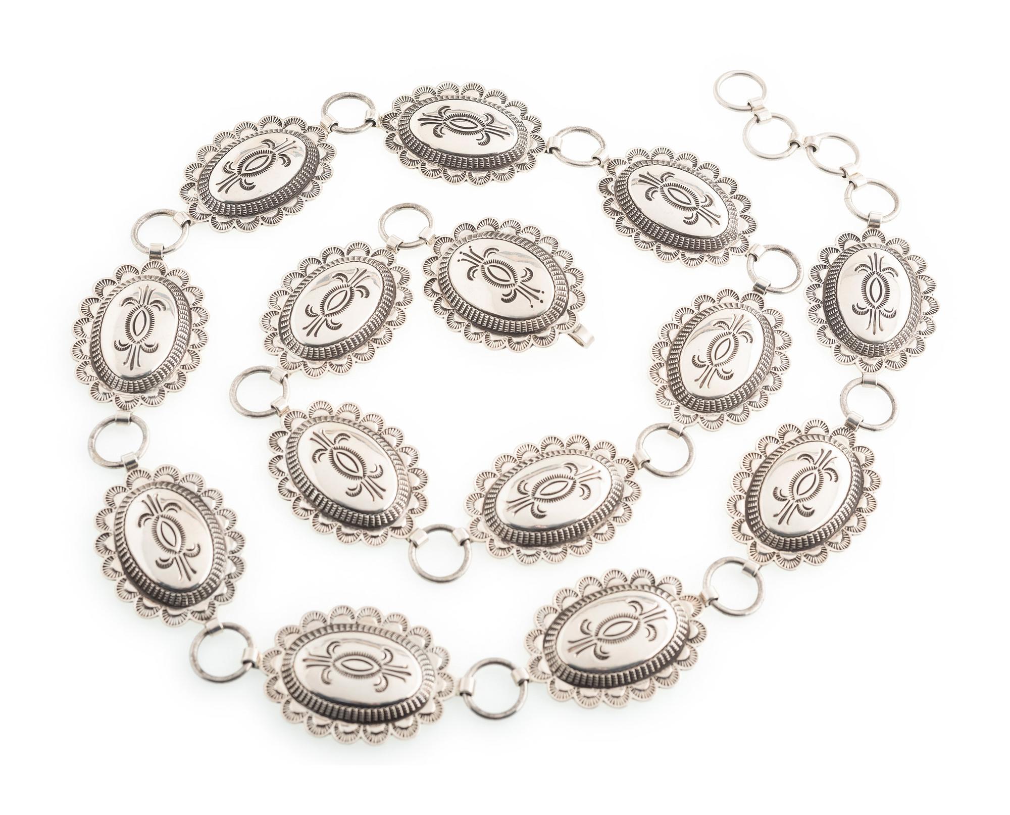 Sterling Silver Link Concha Belt