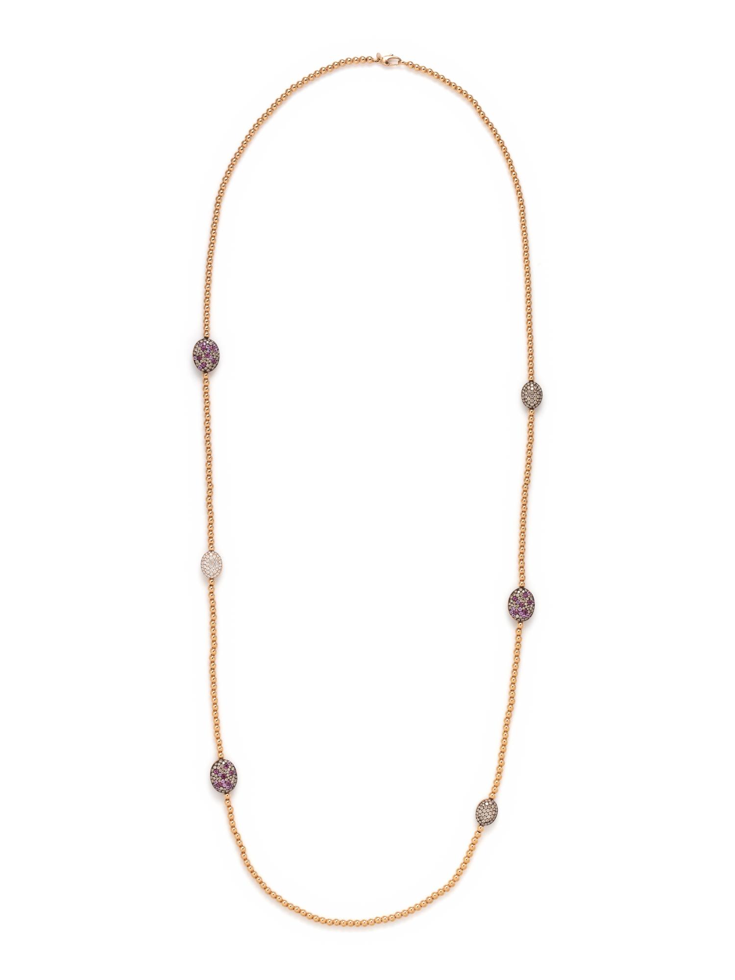 DI MODOLO, PINK SAPPHIRE, DIAMOND AND COLORED DIAMOND NECKLACE