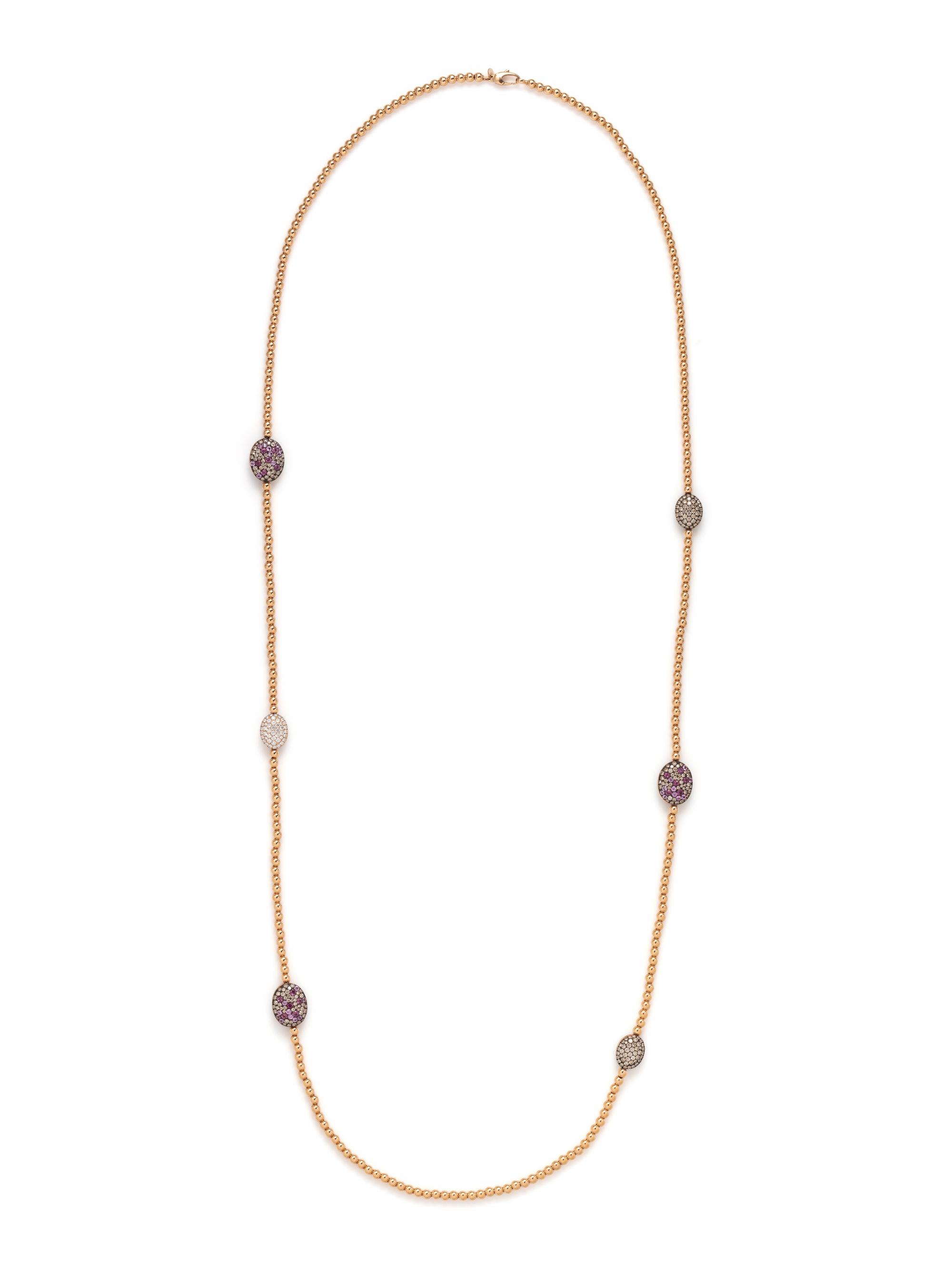 DI MODOLO, PINK SAPPHIRE, DIAMOND AND COLORED DIAMOND NECKLACE
