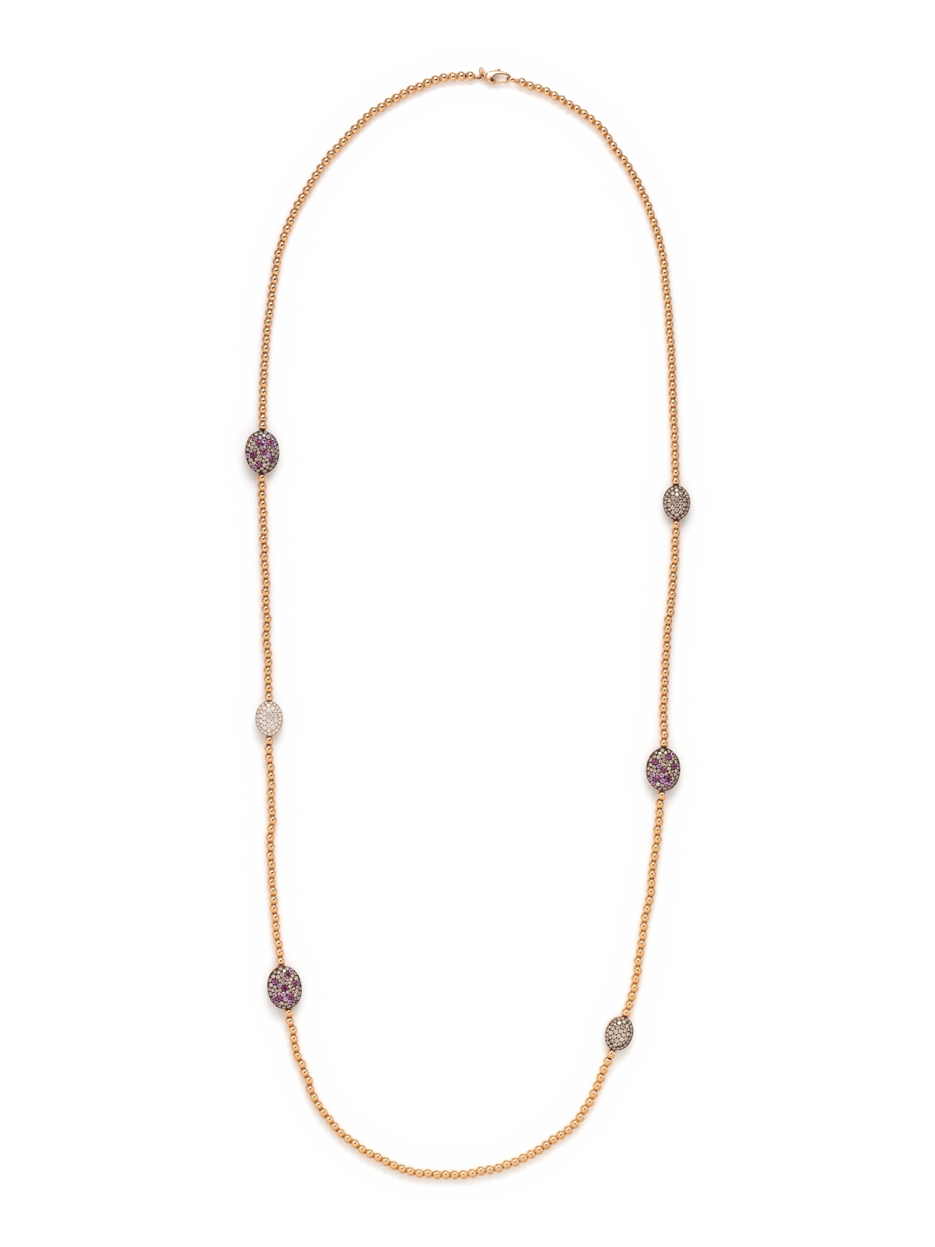 DI MODOLO, PINK SAPPHIRE, DIAMOND AND COLORED DIAMOND NECKLACE