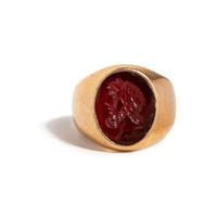 A Roman Carnelian Ringstone with Jupiter — Set in a modern gold ring