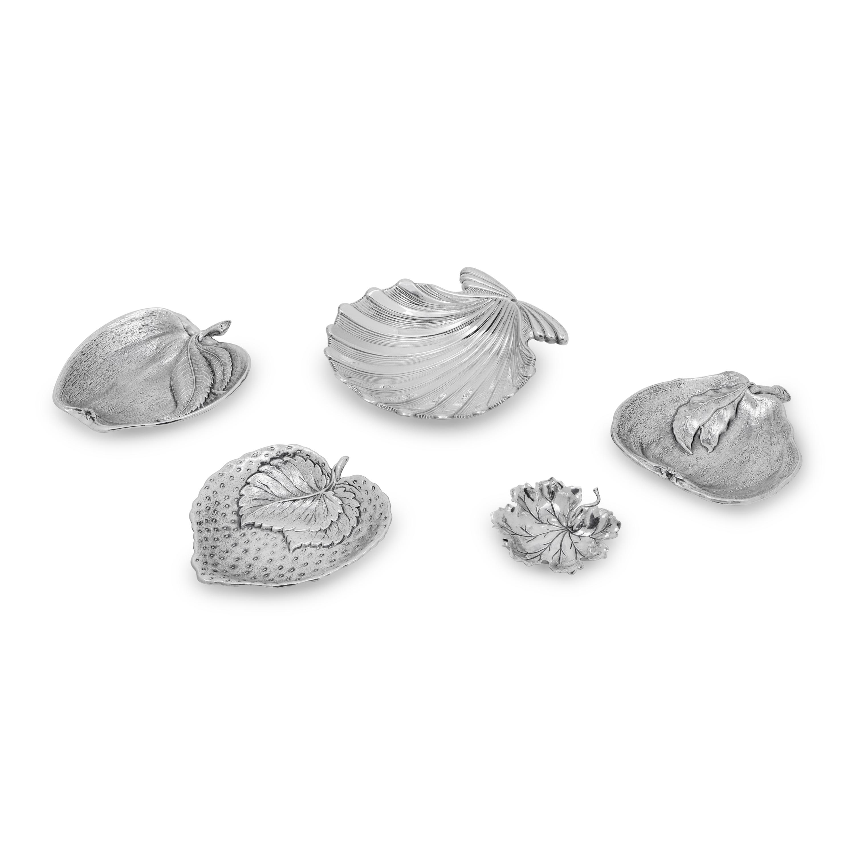 A Group of Five Buccellati Silver Dishes