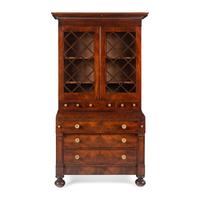 A Classical Mahogany Desk and Bookcase