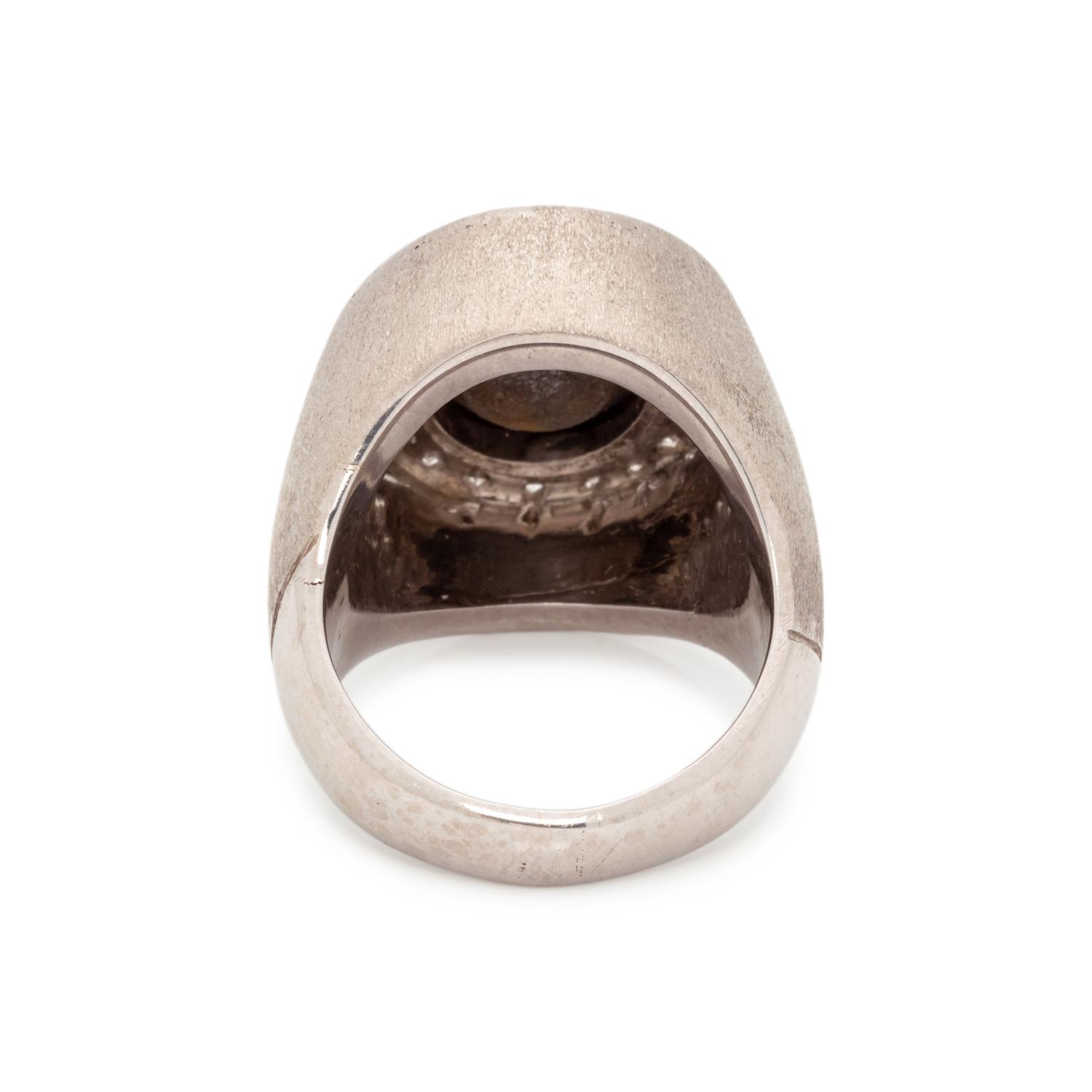 BLACK STAR SAPPHIRE AND DIAMOND RING