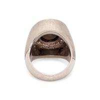 BLACK STAR SAPPHIRE AND DIAMOND RING