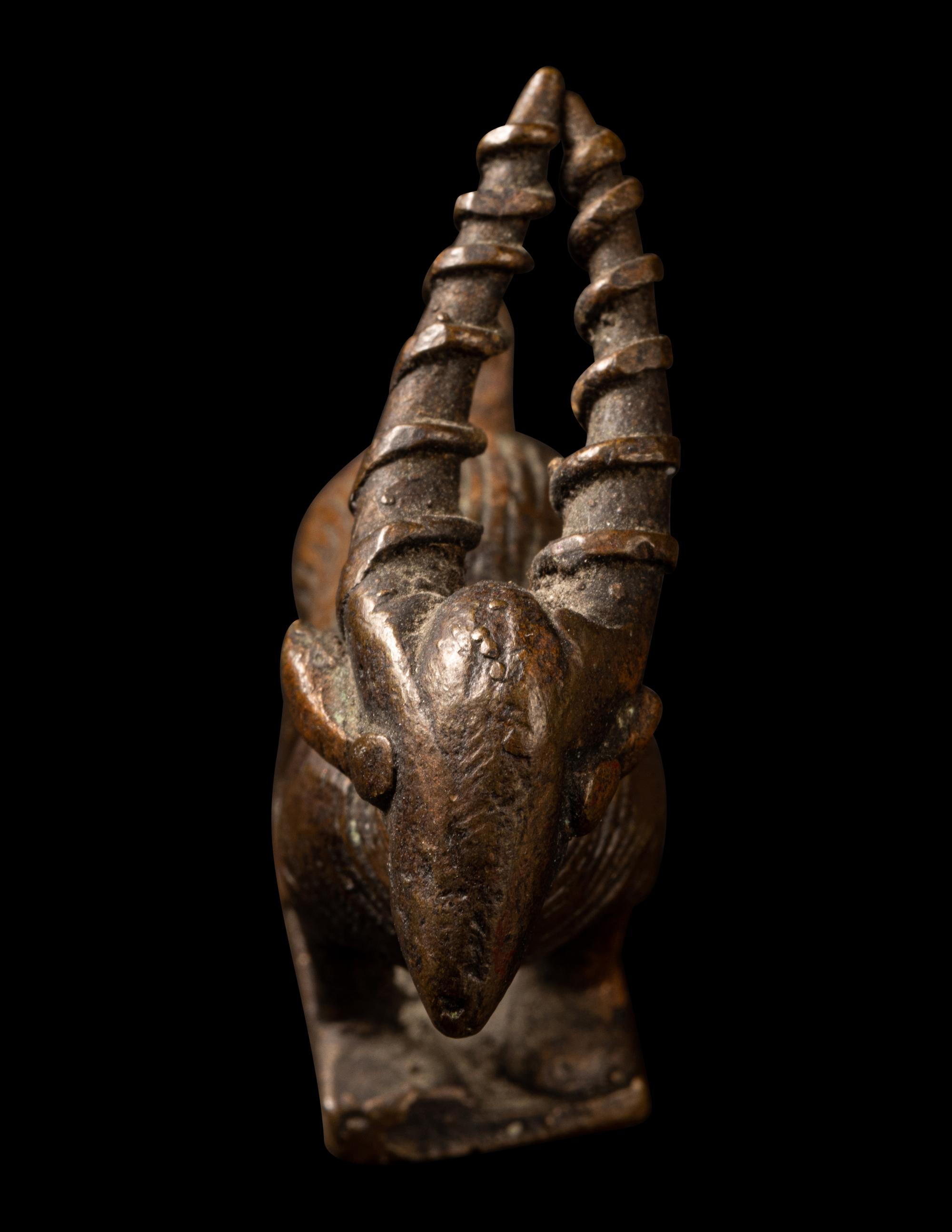 A Bamana or Ashanti Bronze Antelope (Chiwara)